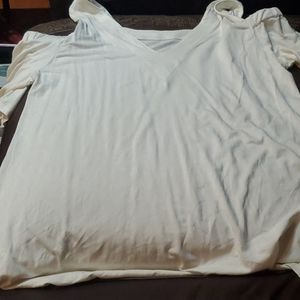 Red by bke white open shoulder top